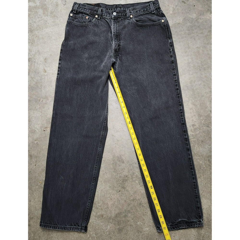 VTG Levi's 550 Relaxed Fit Jeans Men's 38x32* (36x31) Black Baggy Denim Y2K - Picture 9 of 16